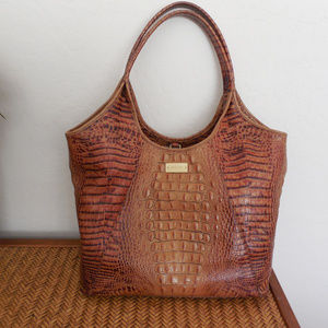 Brahmin Toasted Almond Shopper Tote, preowned.